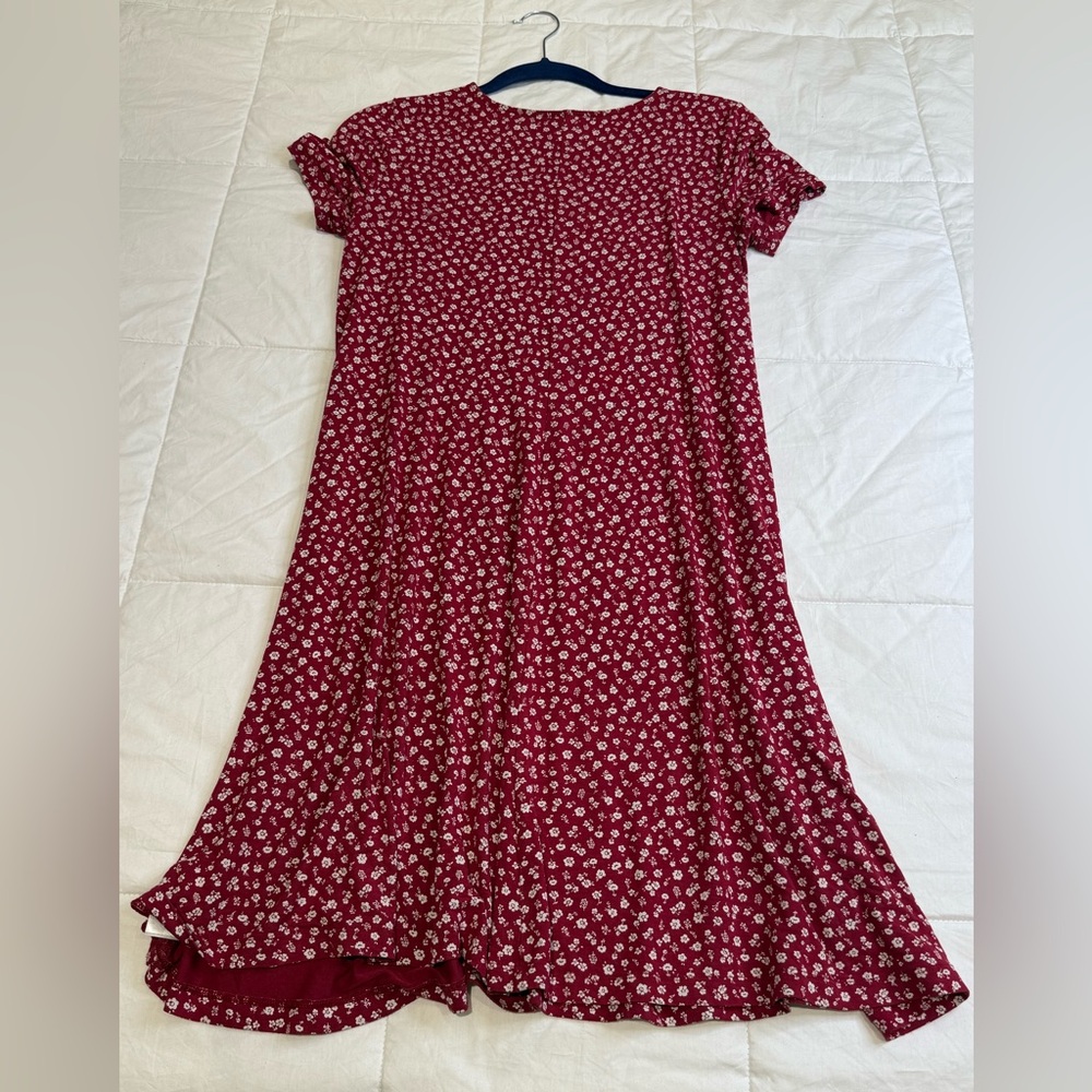 Old Navy Red Floral Midi Dress